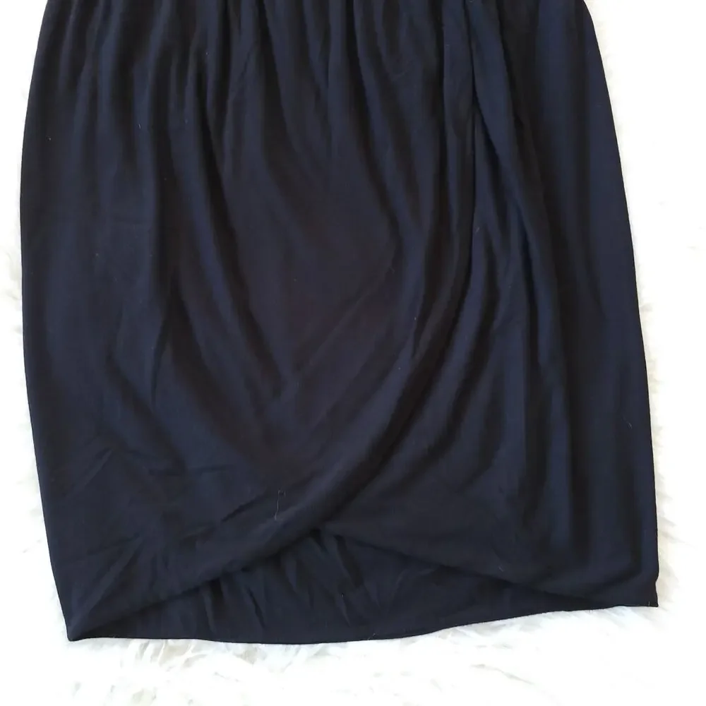 NWT Gap Womens Tulip Skirt Black Elastic Waist Stretch Rayon Capsule Basic Small